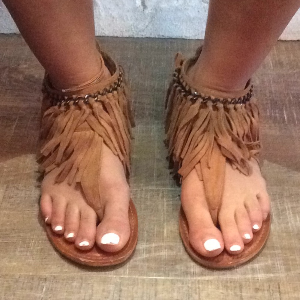 Fun fringe sandals